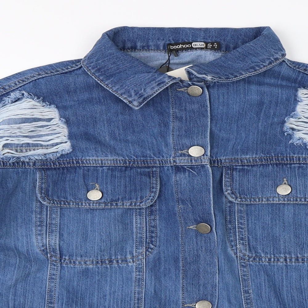 Boohoo Womens Blue  Denim Jacket  Size 6