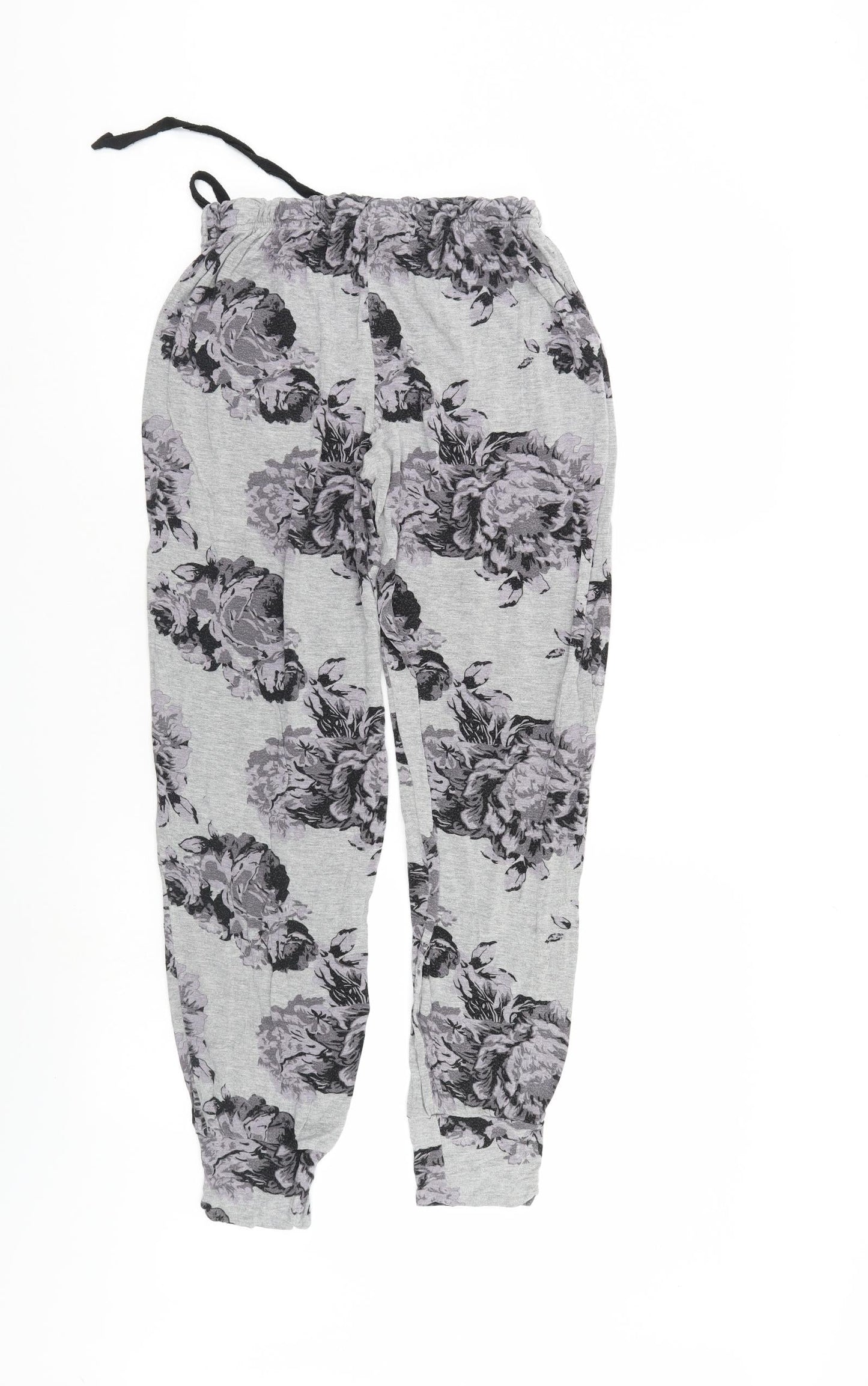 Feel Fabulous Womens Grey Floral  Pedal Pusher Trousers Size 6 L28 in