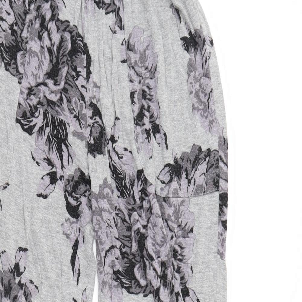 Feel Fabulous Womens Grey Floral  Pedal Pusher Trousers Size 6 L28 in