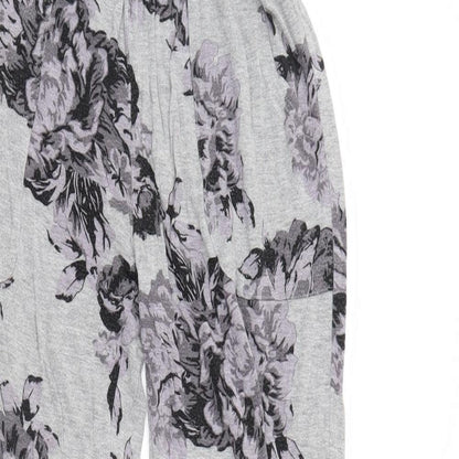 Feel Fabulous Womens Grey Floral  Pedal Pusher Trousers Size 6 L28 in