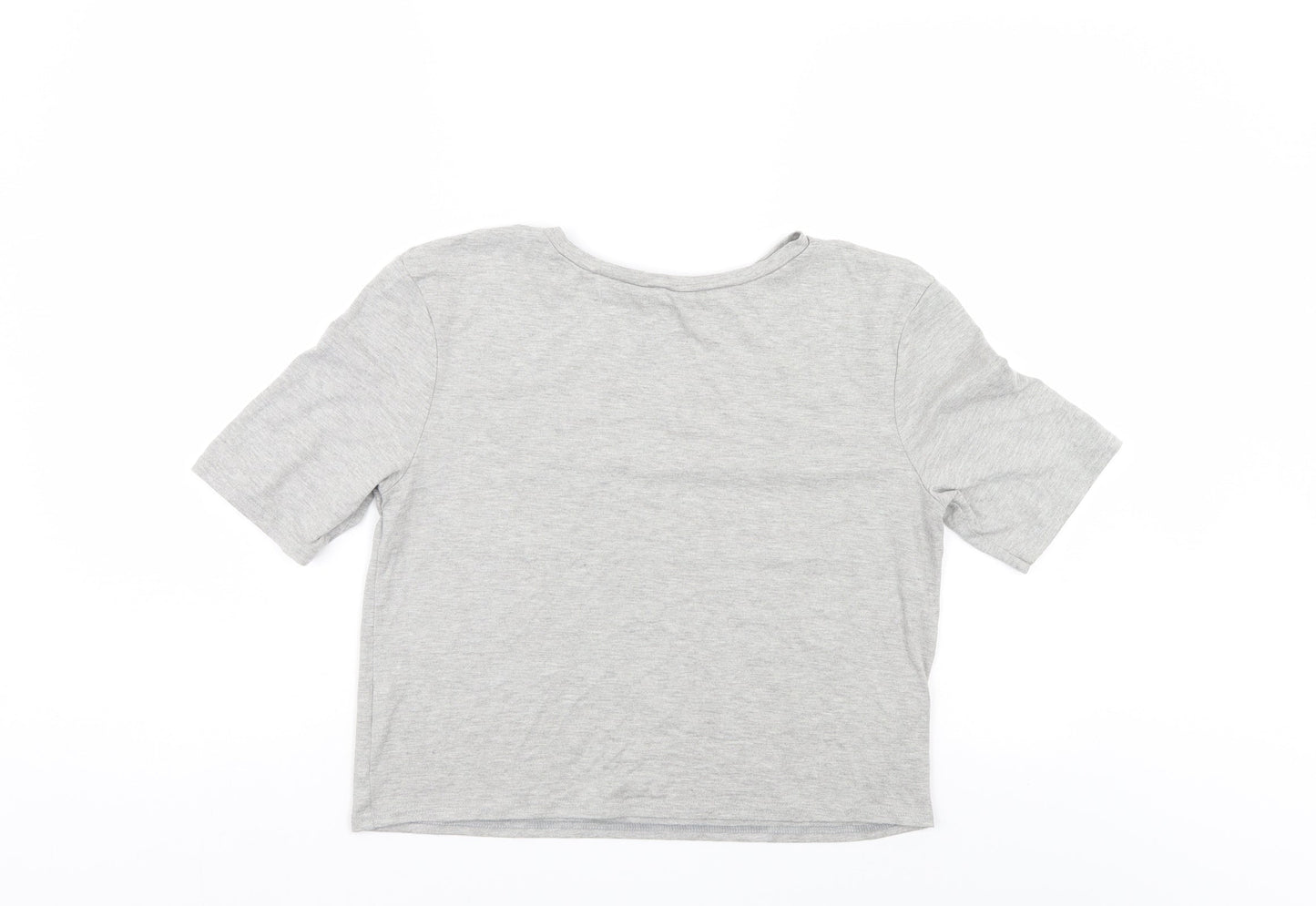Womens UK Size 8 River Island Grey Basic T-Shirt