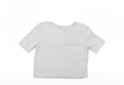 Womens UK Size 8 River Island Grey Basic T-Shirt