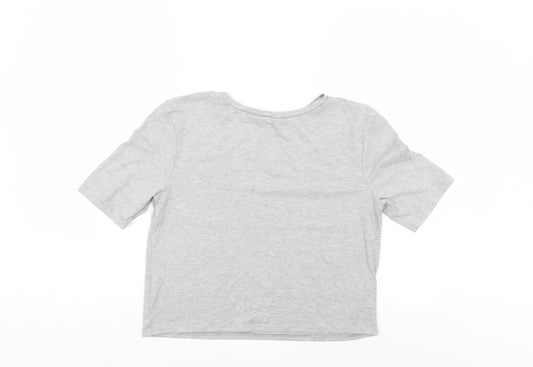 Womens UK Size 8 River Island Grey Basic T-Shirt