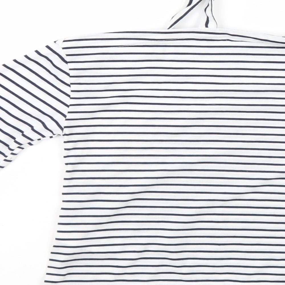 Atmosphere Womens White Striped  Basic Blouse Size 4