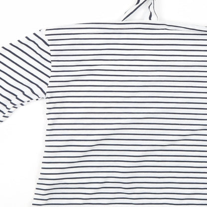 Atmosphere Womens White Striped  Basic Blouse Size 4