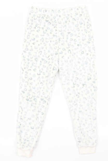 Preworn Girls White   Jogger Trousers Size 7 Years