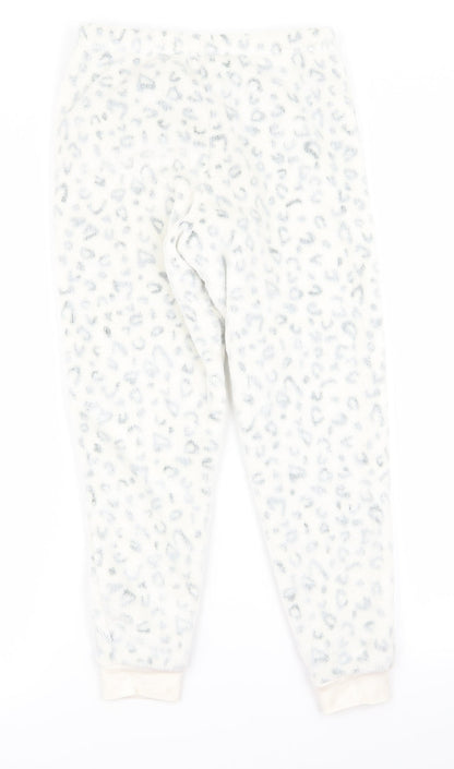 Preworn Girls White   Jogger Trousers Size 7 Years