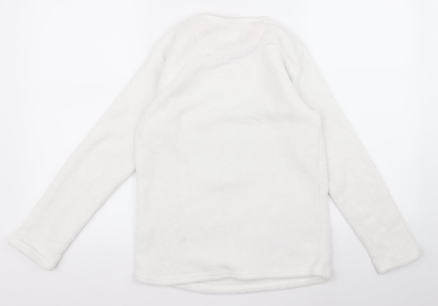 yd Girls White   Basic T-Shirt Size 10-11 Years  - give hug