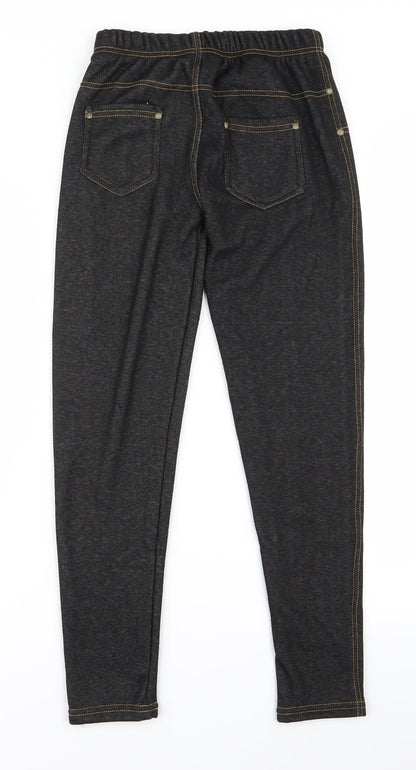Womens UK Size M Preworn Regular Fit  Black Trousers