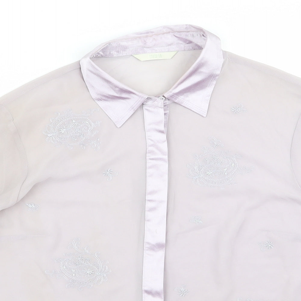 m&s Womens Purple   Basic Blouse Size 14