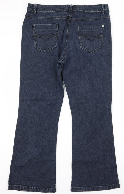 Womens UK Size 32 Preworn Regular Fit Bootcut Blue Jeans