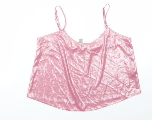 Womens UK Size S ASOS Pink Cropped Blouse
