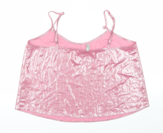 Womens UK Size S ASOS Pink Cropped Blouse