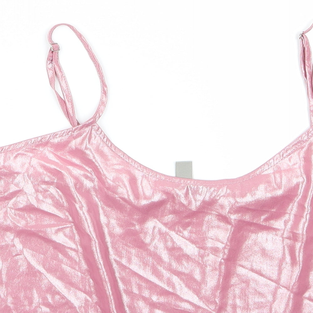 Womens UK Size S ASOS Pink Cropped Blouse
