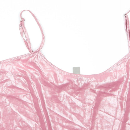 Womens UK Size S ASOS Pink Cropped Blouse