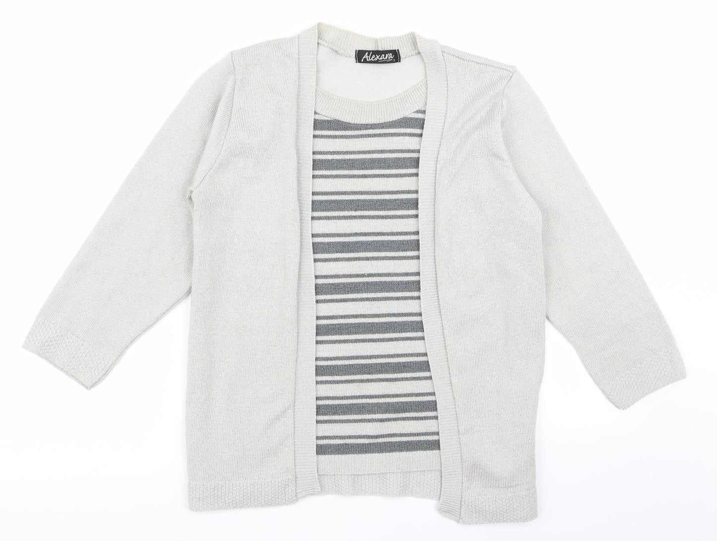 alexara Womens Grey   Cardigan Jumper Size S