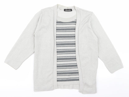 alexara Womens Grey   Cardigan Jumper Size S