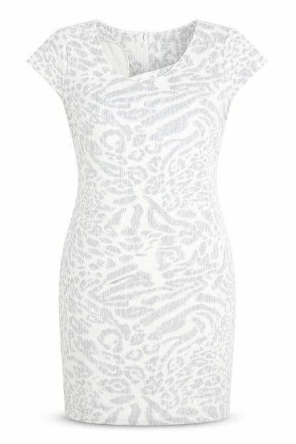 Womens Grey Animal Print  Pencil Dress  Size L