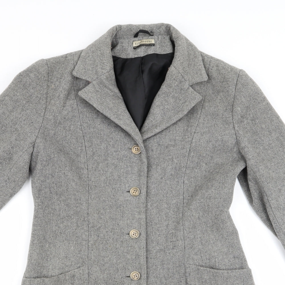 Clockhouse Womens Grey   Overcoat Jacket Size 10