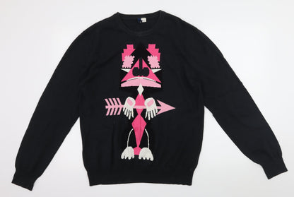 Divided Womens Black   Pullover Jumper Size L