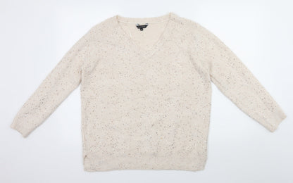 Peakocks Womens Beige   Pullover Jumper Size M