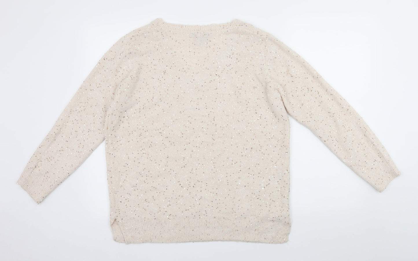 Peakocks Womens Beige   Pullover Jumper Size M