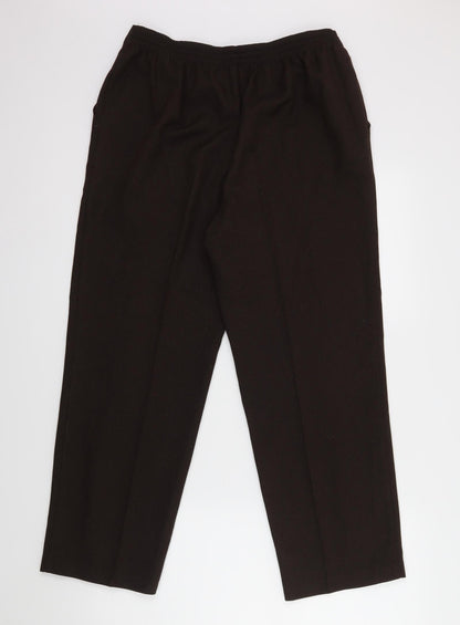Womens UK Size 14 M&S Regular Fit Dress Pants Brown Trousers