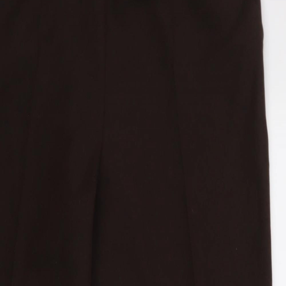 Womens UK Size 14 M&S Regular Fit Dress Pants Brown Trousers