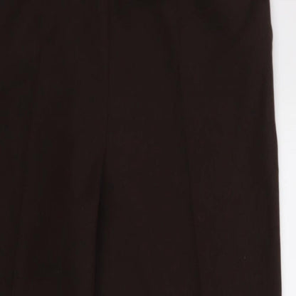 Womens UK Size 14 M&S Regular Fit Dress Pants Brown Trousers