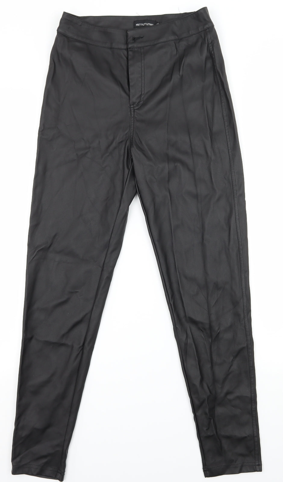 Womens UK Size 8 PRETTYLITTLETHING Regular Fit  Black Trousers