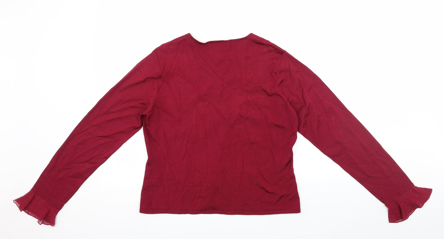 Edina Womens Red   Basic Blouse Size L