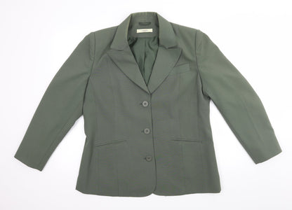Classics Womens Green   Jacket Suit Jacket Size 16