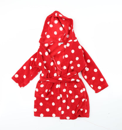 M&S Girls Red Polka Dot  Cami Robe Size 4 Years