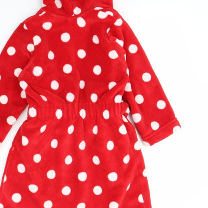 M&S Girls Red Polka Dot  Cami Robe Size 4 Years