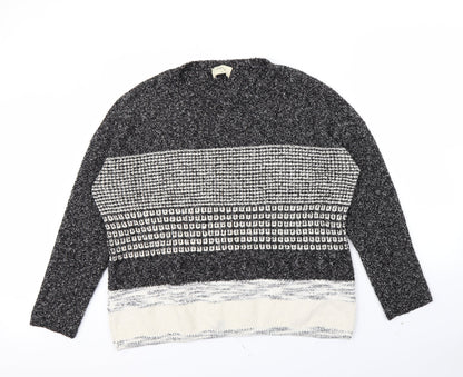 Papaya Womens Black Striped  Pullover Jumper Size XL