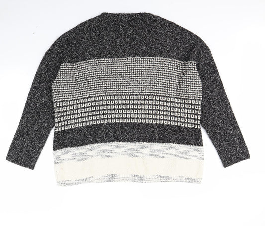 Back view of Papaya women’s black striped jumper, size XL
