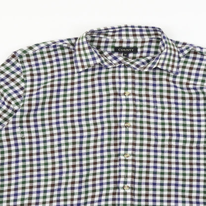 County Mens Multicoloured Check Flannel  Button-Up Size M