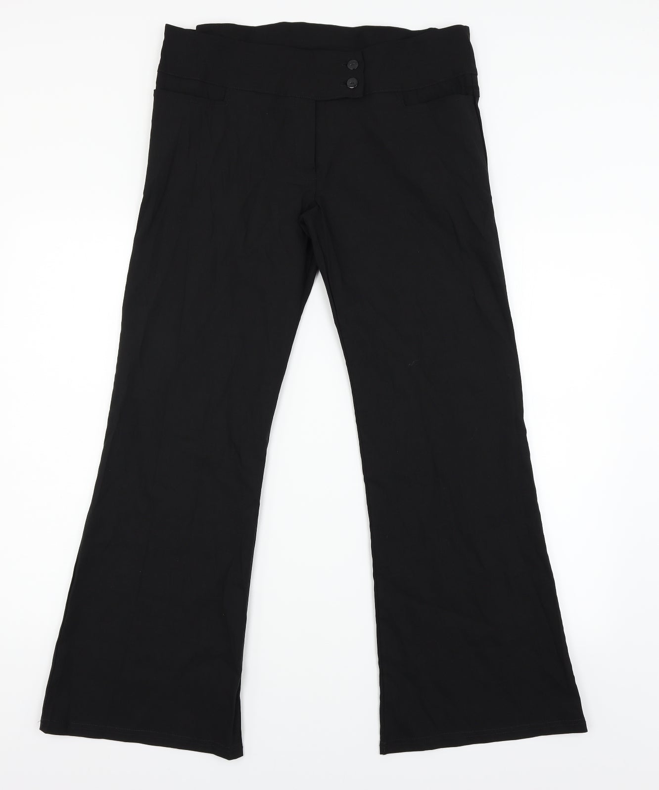 Womens UK Size 16 Preworn Regular Fit  Black Trousers