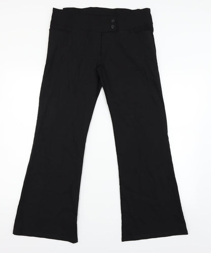 Womens UK Size 16 Preworn Regular Fit  Black Trousers