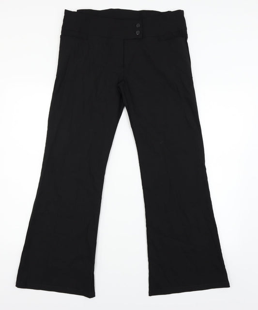 Womens UK Size 16 Preworn Regular Fit  Black Trousers