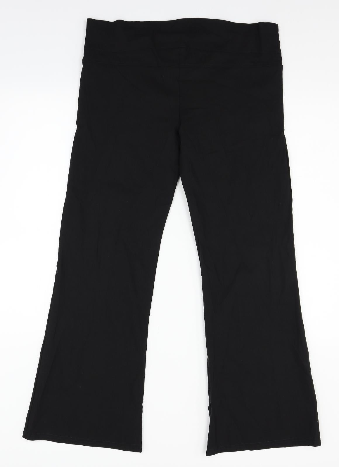 Womens UK Size 16 Preworn Regular Fit  Black Trousers