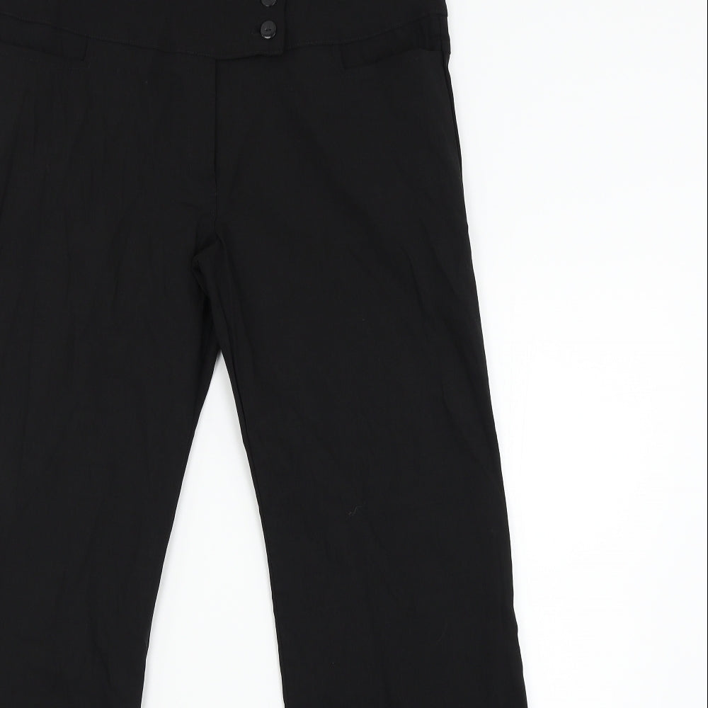 Womens UK Size 16 Preworn Regular Fit  Black Trousers
