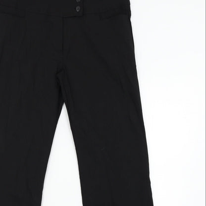 Womens UK Size 16 Preworn Regular Fit  Black Trousers