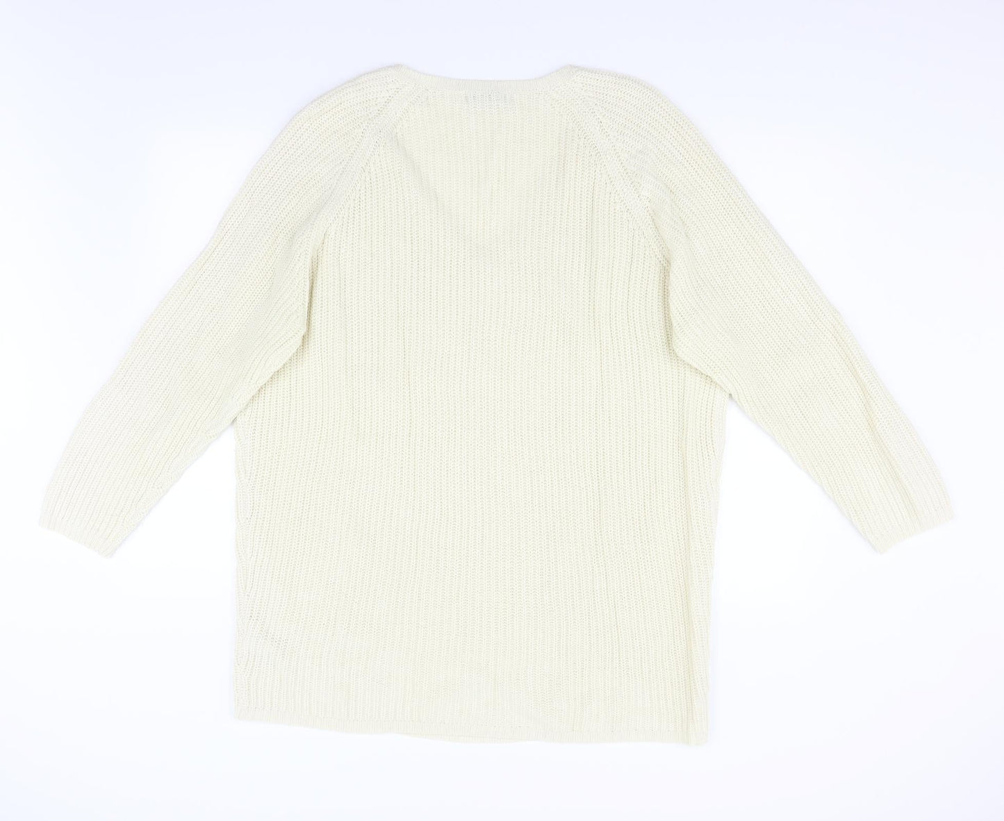 Peacocks Womens Beige  Knit Pullover Jumper Size L