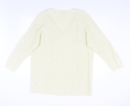Peacocks Womens Beige  Knit Pullover Jumper Size L