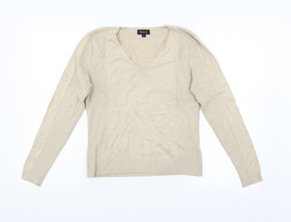 Mixin Womens Beige  Taffeta Pullover Jumper Size L