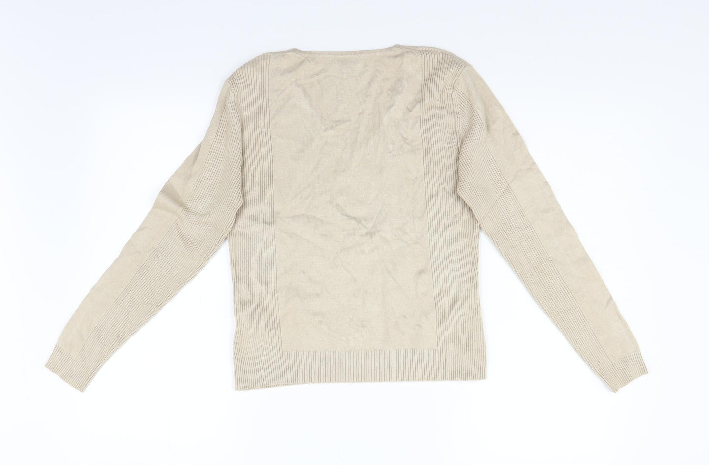 Mixin Womens Beige  Taffeta Pullover Jumper Size L
