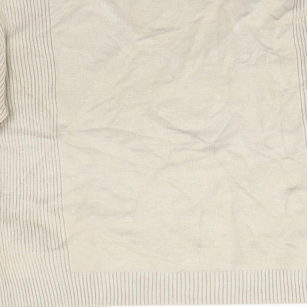 Mixin Womens Beige  Taffeta Pullover Jumper Size L