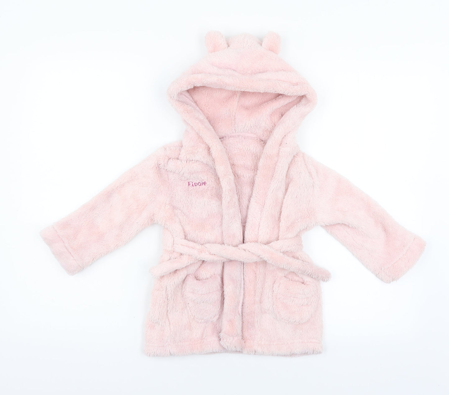 Elodie Girls Pink  Fleece  Gown Size 12-18 Months