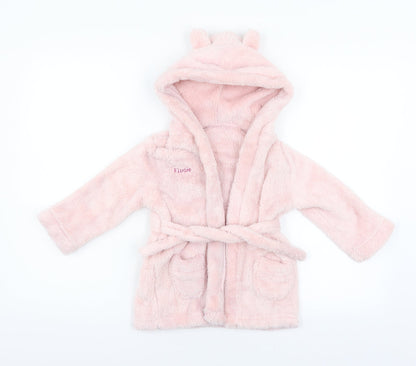 Elodie Girls Pink  Fleece  Gown Size 12-18 Months
